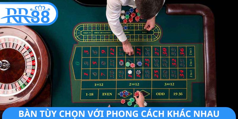Bàn tùy chọn với phong cách khác nhau