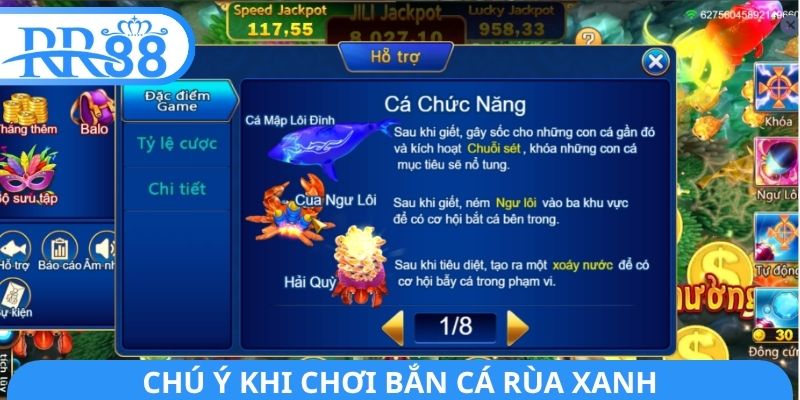 Chú ý khi chơi bắn cá rùa xanh