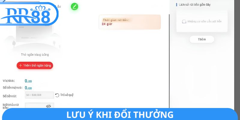 Lưu ý khi đổi thưởng